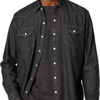 Chemises en jean rétro de vêtements de travail personnalisables 100% coton ligne claire couleur originale personnalisée