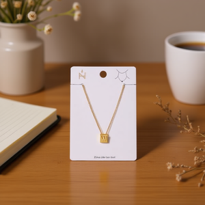 Collana con Ciondolo a Forma di Lettera W Ziina, Placcata in Oro, in Acciaio Inossidabile, Gioiello Unisex alla Moda - Product Image 2