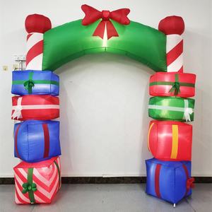 Xmas Arch şişme havaya uçurmak açık hava süslemeleri 10 FT dev noel şişme kemer hediye kutuları - Product Image 6