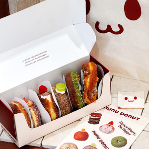 Boîtes à donuts en carton biodégradable écologiques recyclables avec logo personnalisé, séparateurs pour boulangerie, gâteaux, macarons, emballage cadeau - Product Image 6