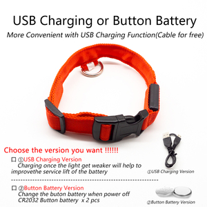 Vente directe d'usine vente chaude LED clignotant collier pour animaux de compagnie collier de <span class=keywords><strong>chien</strong></span> lumineux pour la sécurité marche animal de compagnie et contre l'animal perdu - Product Image 4