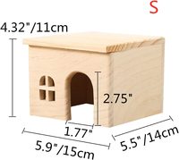 Rumah Kayu & Tempat Persembunyian Hewan Kecil untuk Hamster, Tikus, Gerbil, Kelinci - Struktur Bermain Hewan Peliharaan