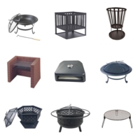 Barbecue portable manuel à rotation pour la cuisson de la viande en extérieur avec panier en filet
