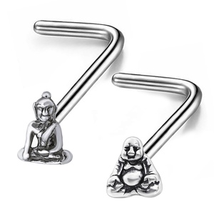 Toposh Gioielli per <span class=keywords><strong>Piercing</strong></span> al <span class=keywords><strong>Naso</strong></span> 20G 18G in Acciaio Inossidabile <span class=keywords><strong>Argento</strong></span> con Opale a Forma di Cuore Gioielli per il Corpo Produttore - Product Image 4