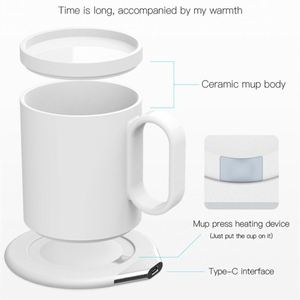 Smart Usb Powered <b>Plastic</b> 55 Degree Holder Milk Heater Coaster Set Tea Mug Gift Coffee Automatic Insulation <b>Cup</b> - Product Image 2