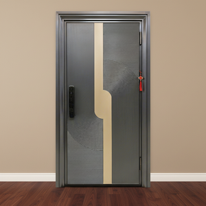 Porte d'entrée double Skyland de style français en bois avec pivot en fer forgé et matériaux en fibre de verre et acier - Product Image 3