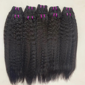 Extensiones de Cabello Remy Indio de Alta Calidad, Suaves, Brillantes, Onduladas Naturales, Lisas, Doblemente Tramadas, Cabello Humano Virgen Genius Weft - Product Image 1