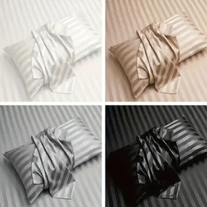 Low MOQ Streak Embossed Satin Pillowcase In Various Colors For Home Or Hotel Use Standard Size