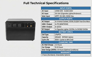 Centrale Électrique Solaire Personnalisée en Gros 2000W 2300Wh 3000Wh LiFePO4 110V 220V 230V Prise EU UK AU US Alimentation Portable - Product Image 2