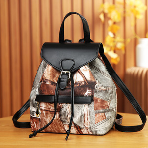 New Printed Handbag, Fashionable and Versatile, <b>Student</b> Travel, Large Capacity Crossbody <b>Backpack</b> - Product Image 3