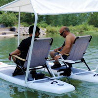 Planche de SUP gonflable avec structure de connexion pour catamaran, planche à pagaie gonflable avec auvent pour la pêche, le lac et la mer