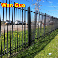 Panneau de clôture en acier de 4 pi x 8 pi, noir, facile à assembler, revêtement en poudre, sécurité, fabrication en usine