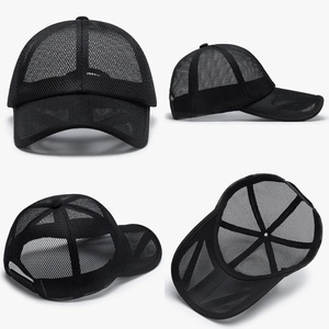 Wholesale Breathable Outdoor Sports Quick Dry Sporty Adjustable Mesh Baseball <b>Cap</b> Summer <b>Running</b> Trucker Full Mesh Men <b>Women</b> - Product Image 3