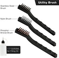 Logo personnalisé Vente en gros Universel 5.56mm/9mm Laiton Pistolet Brosse Ensemble Portable Pistolet Kit De Nettoyage pour Tous Les Calibres