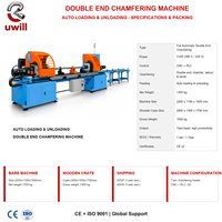 Machine automatique de chanfreinage double extrémité avec chargement/déchargement automatique des engrenages, économe en énergie, 380V/220V, pour tubes et barres métalliques