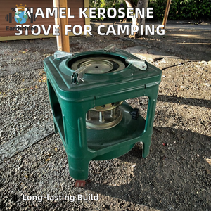 Réchaud à pétrole portable pliable en acier <span class=keywords><strong>pour</strong></span> l'extérieur avec brûleur émaillé à 8 mèches et allumage manuel <span class=keywords><strong>pour</strong></span> le camping, les pique-niques et le barbecue - Product Image 2