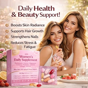 Suplemento Multivitamínico Diario para Mujeres, Paquete <span class=keywords><strong>de</strong></span> 30 Días, Colágeno, Biotina, Arándano, Ashwagandha para el Crecimiento del Cabello, Antienvejecimiento y Alivio del Estrés - Product Image 5