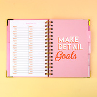 Journal en spirale noir personnalisé couverture rigide A5 objectif non daté liste de contrôle de l'événement planificateur d'agenda académique de bureau