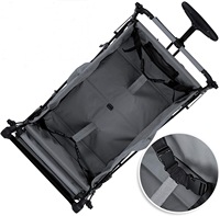 Chariot de shopping pliable en métal Chariot de plage pour poussette de bébé avec quatre roues personnalisables OEM