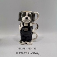 Tazas de café de Panda de cerámica pintadas a mano
