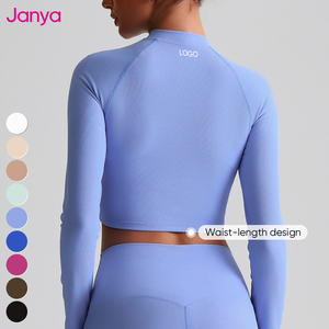 Janya 2025, gran oferta, <span class=keywords><strong>ropa</strong></span> deportiva, traje de cintura alta, mallas deportivas <span class=keywords><strong>para</strong></span> gimnasio, conjuntos de 2 piezas, conjunto de Yoga acanalado transpirable sólido <span class=keywords><strong>para</strong></span> mujer - Product Image 4