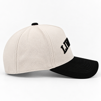 Casquette de baseball à 5 panneaux bicolore personnalisée avec broderie 3D inversée du nom de la ville, casquette à fermeture snapback réglable pour adultes