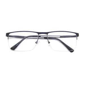 Wholesales Business Style Eyeglasses Frames Men Half Rimless Optical Eyeglasses Frame Square Eyewear