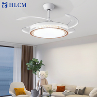 Ventilateur de plafond LED avec télécommande, 42 pouces, avec lumière fantaisie, lustre moderne pour la maison et le bureau, à intensité variable et CRI élevé 90
