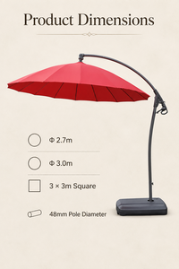 <span class=keywords><strong>Parasol</strong></span> <span class=keywords><strong>de</strong></span> terrasse à poteau latéral, adapté aux présentoirs des concessionnaires, avec positionnement flexible à côté des canapés et des ensembles <span class=keywords><strong>de</strong></span> salle à manger - Product Image 5