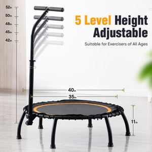 Rouser Fitness portatile Mini trampolino rotondo silenzioso rimbalzo stabile con manico regolabile in schiuma per bambini adulti che salta - Product Image 6