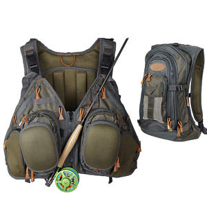 Gilet da pesca in poliestere leggero Unisex con Logo personalizzato di grande capacità Pack da pesca con cerniera resistente progettato dalla fabbrica - Product Image 3