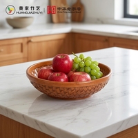 Modern Chinees bamboe geweven dienblad, makkelijk schoon te maken en wasbaar, opbergbak, handgemaakt met golfpatroon voor fruit en snacks