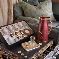 Bouilloire à eau de luxe arabe Dubaï 1000ml Thermos Ensemble de cafetière haut de gamme de style moyen-oriental Flacon à vide Coque métallique Café Thé