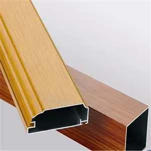 Professional Custom Extruded Aluminum Profile Elegant Wooden Grain Frame Aluminum Profile