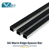 Barre d'espacement à bord chaud en acier inoxydable 6A, composite PP, à rupture thermique 0,38 W/mK, anti-condensation, durable pour mur-rideau IGU
