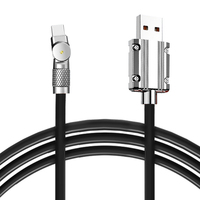 Kabel Data USB Type-C Putar 3-in-1 Pengisian Daya Super Cepat 120W 6A 1M 1.5M 2M Kabel Charger Ponsel