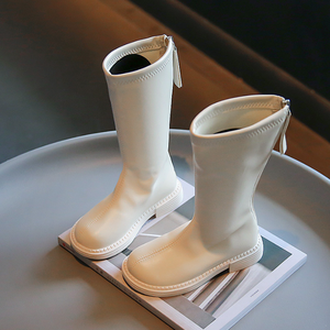 Trendy Autumn Winter Western Thick-sole Girls Shoes Long Boots Children Kids <b>Knee</b> <b>High</b> Leather Boots - Product Image 6