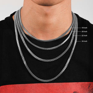 מיס תכשיטים <span class=keywords><strong>14K</strong></span> 18K איטליה דובאי שרשרת עיצוב חדש 925 כסף סטרלינג זהב פרנקו שרשרת לגברים - Product Image 3