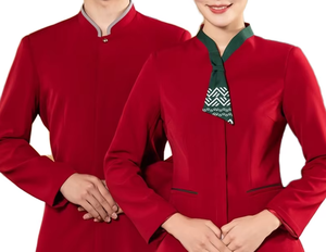 OEM sergé manches longues hôtel femmes réceptionniste femme de ménage uniformes <span class=keywords><strong>restaurant</strong></span> hommes veste de chef pour la cuisine - Product Image 6