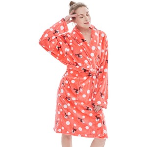 Peignoir en flanelle de polyester super doux pour adultes Robe de spa vintage de luxe col châle pour femmes pour l'hiver automne printemps - Product Image 3