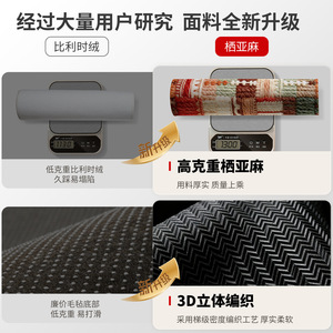 Tapis de porte rectangulaire Qilin Yunqi Cangshan en fibre de polyester antidérapant à motif géométrique pour usage domestique avec semelle en caoutchouc - Product Image 4