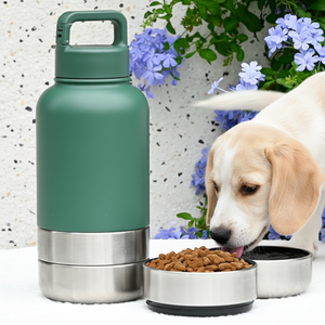 Custom Logo <span class=keywords><strong>3</strong></span> In 1 Stijl 32 Oz Roestvrijstalen Huisdierbakken En Voeders 32 Oz Reishond Kat Waterfles - Product Image 1