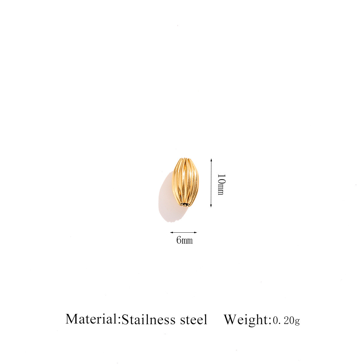gold Olive beads inner diameter: 1.5mm