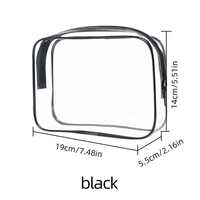 Pochette de toilette transparente en PVC imperméable avec fermeture éclair, portable, pour maquillage et cosmétiques, compatible avec les contrôles de sécurité aéroportuaires