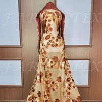 Pakaian pernikahan kualitas asli dengan emas metalik Lurex sutra Somalian Garbasa Fransanwi