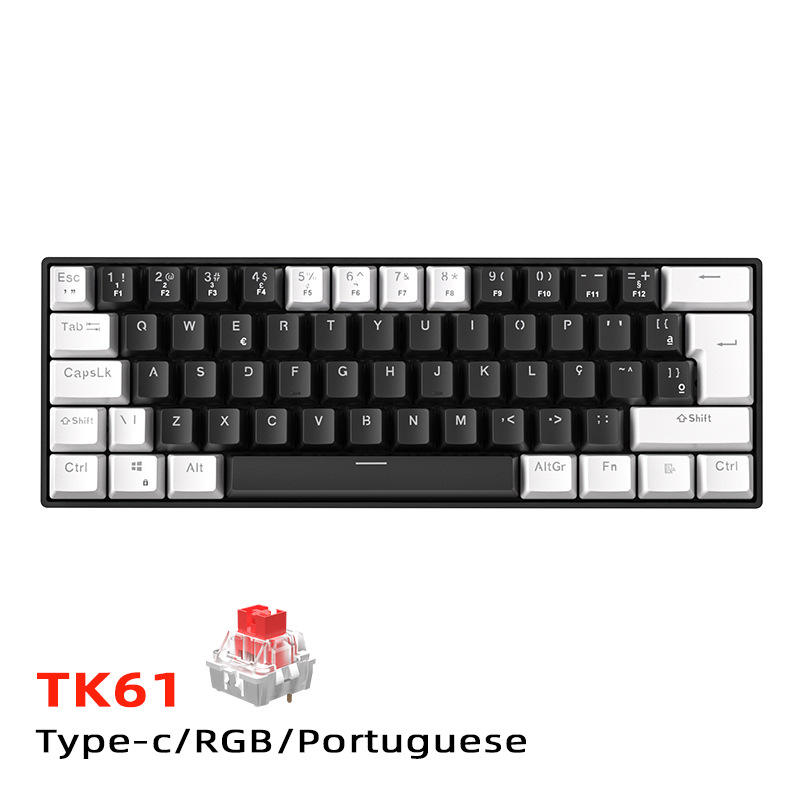 61 คีย์ โปรตุเกส/สีดำและขาว [แบบมีสาย] RGB/แกนสีแดง
