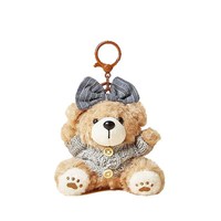 Vente en gros de nouveau porte-clés mignon en peluche ours biscuit pour pendentif de sac de fille de famille et cadeaux de boutique