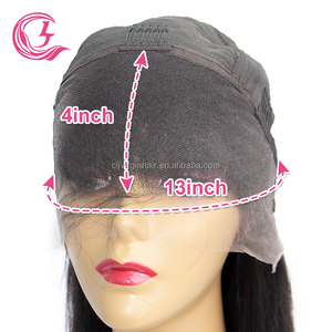 Tùy Chỉnh 13x4 Thẳng Phi Phụ Nữ Da Đen Cho Ren Phía Trước Tóc Giả Mật Độ 180% Nửa Bob Tóc Giả Với Bang Made Trinh Nữ Tóc HD Ren - Product Image 5