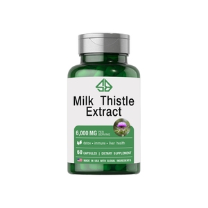 Extracto de Cardo Mariano OEM 6000 mg por Porción, 60 Cápsulas, Suplemento Dietético para la Salud del Hígado, Hecho en EE. UU. - Product Image 1