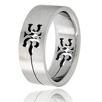 Laiwu — bague Tribal Gecko en acier inoxydable, symbole creux découpé, Double face, personnalisé, brossée, pour hommes